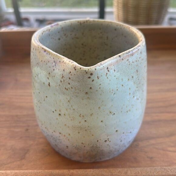 Handmade Glazed Speckled Pitcher Pottery with Handle - Picture 11 of 14